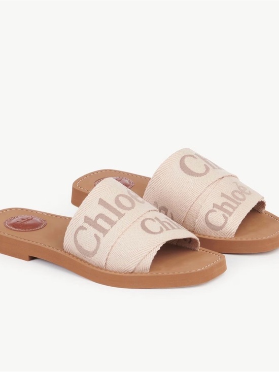 Chloe Shoes - Chloé Woody Linen Mule Sandal NWT